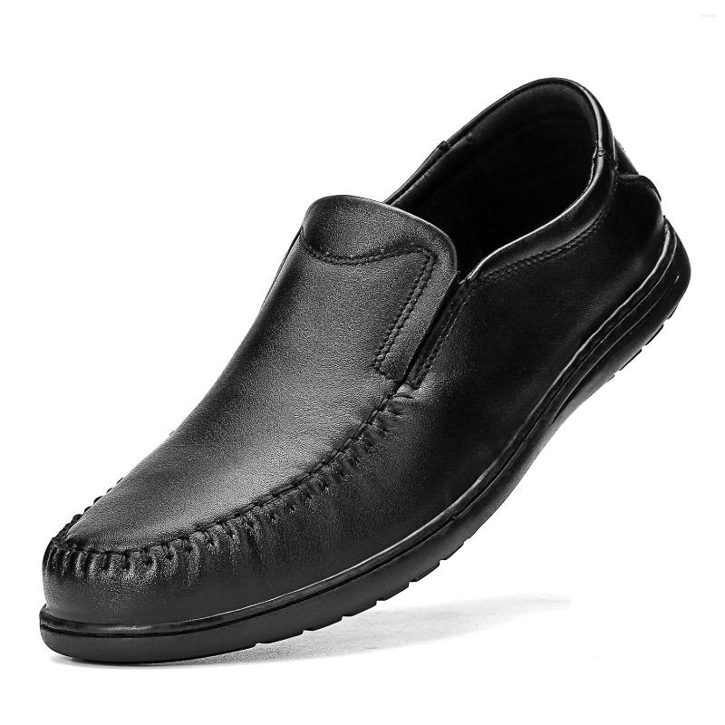 

Dress Shoes 2022 Summer Men's Black Genuine Leather Simple Metal Decoration Comfortable Fashion Casual Business All-match Loafers 38-46