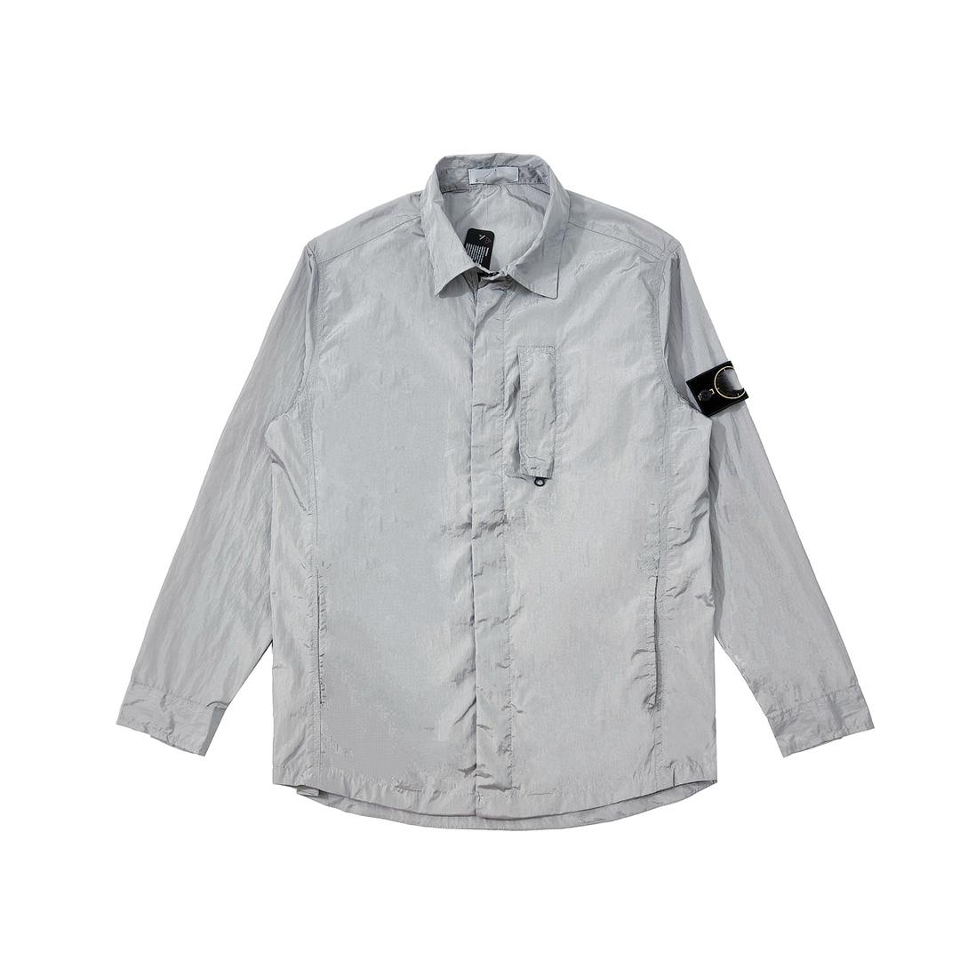 

Luxury Cptopstoney Mens Casual Shirts Shirt Jerseys Womens Long Sleeve Solid Cardigan Fashion Loose Outerwear Chic Tops Autumn Formal Wear, Dust bag