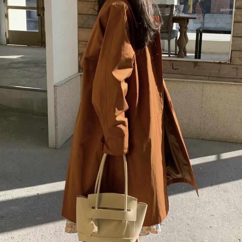 

Women's Trench Coats Women's 2022 Elegant Clthing Fashion Casaco Feminino Office Lady Loose Windbreakers Pastel Raincoat, Picture color