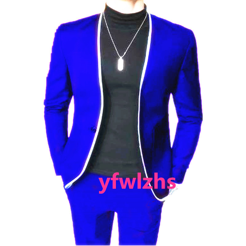 

Latest Design Tuxedos Mandarin Lapel Mens Suit Two Pieces Formal Business Mens Jacket Blazer Groom Tuxedo Coat Pants 01283, Same as image