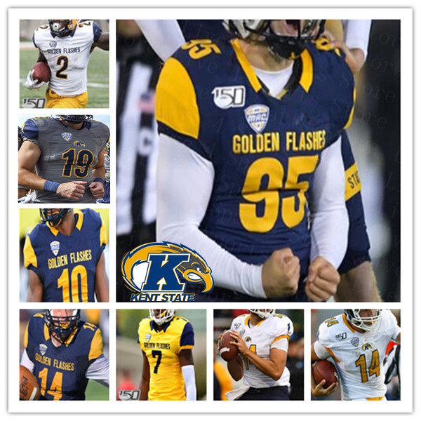 

Kent State Golden Flashes College Football Jerseys Collin Schlee Marquez Cooper Gavin Garcia Bryan Bradford Dante Cephas Devontez Walker Raymond James Nico Bolden, Men yellow with 150