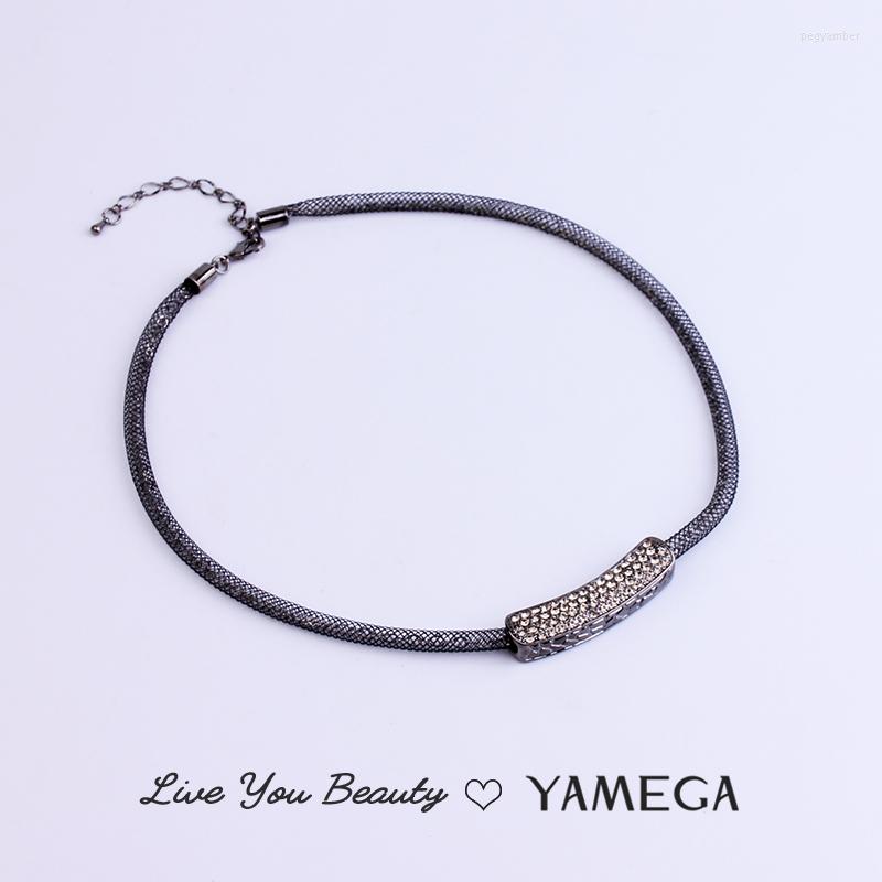 

Choker YAMEGA Fashion Rhinestone Pendant Necklaces Statement Unique Chain Jewelry Accessories Collar Necklace For Women Girls Gift