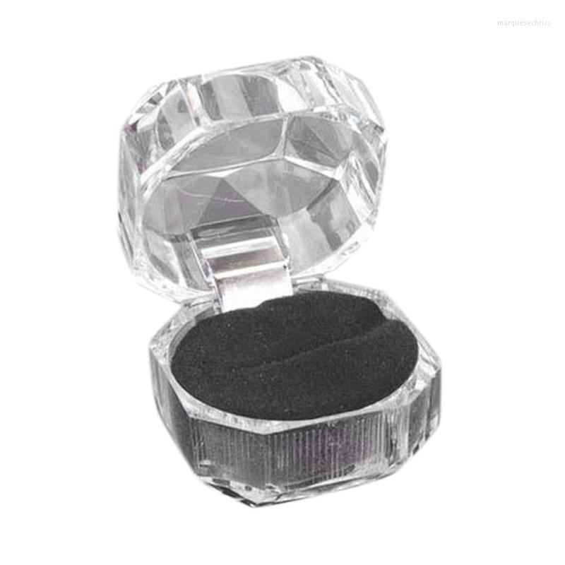 

Jewelry Pouches 20 Pcs Package Ring Earring Box Acrylic Transparent Wedding Packaging