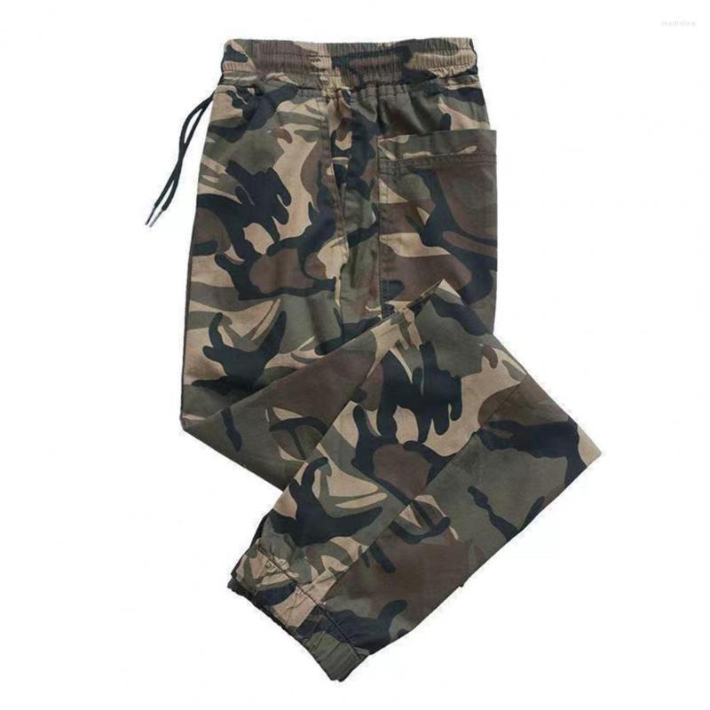 

Men's Pants Men Sweatpants Bottoms Cargo Drawstring Printed High Waist Streetwear, Army green