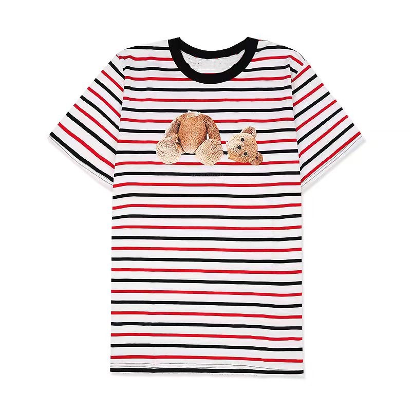 

New striped Men' T-Shirts designer male T-shirt boys and girls Joker print guillotine bear short sleeve collarless super breathable casual angel 100% cotton size -XL, Stripes
