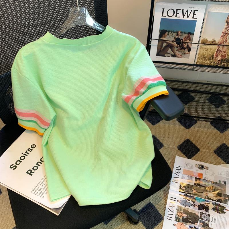 

Women' T Shirts Women Clothing Oversized Shirt Green Fashion 2022 Summer Wear Cotton Short Sleeve Loose, Light green