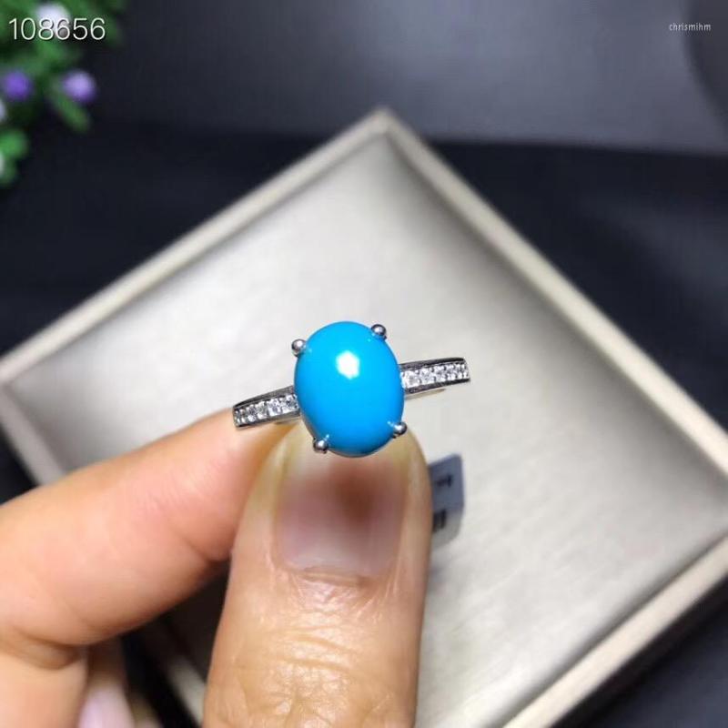 

Cluster Rings Natural Turquoise Ring Blue Rare Gemstone 925 Sterling Silver Gem Store