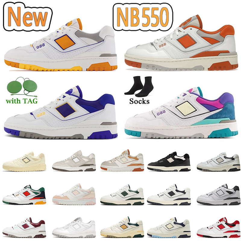 Women Men 2023 BB550 Running Shoes BB 550 Designer Platform Sneakers lakers college pack purple Cream Black White UNC Rich Paul Aime Leon Dore New B