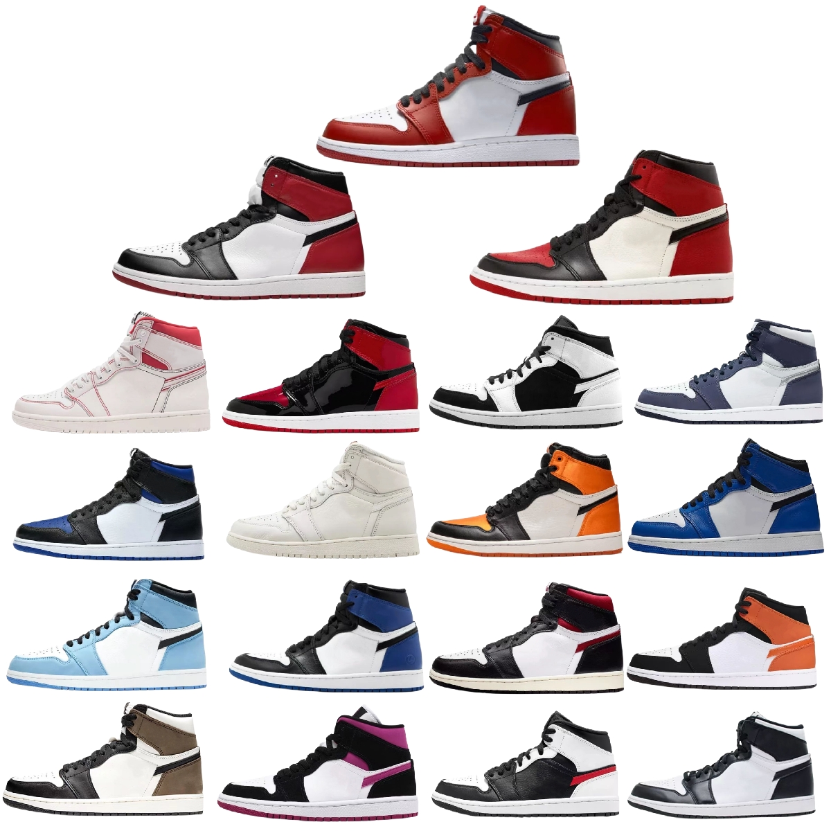 

Basketball Shoes Running Sneakers University Blue High Dark Mocha Electro Orange Unc Light Smoke Grey Hyper Chicago Bred Royal Toe Jumpman 1 Men Women Top Version, #28