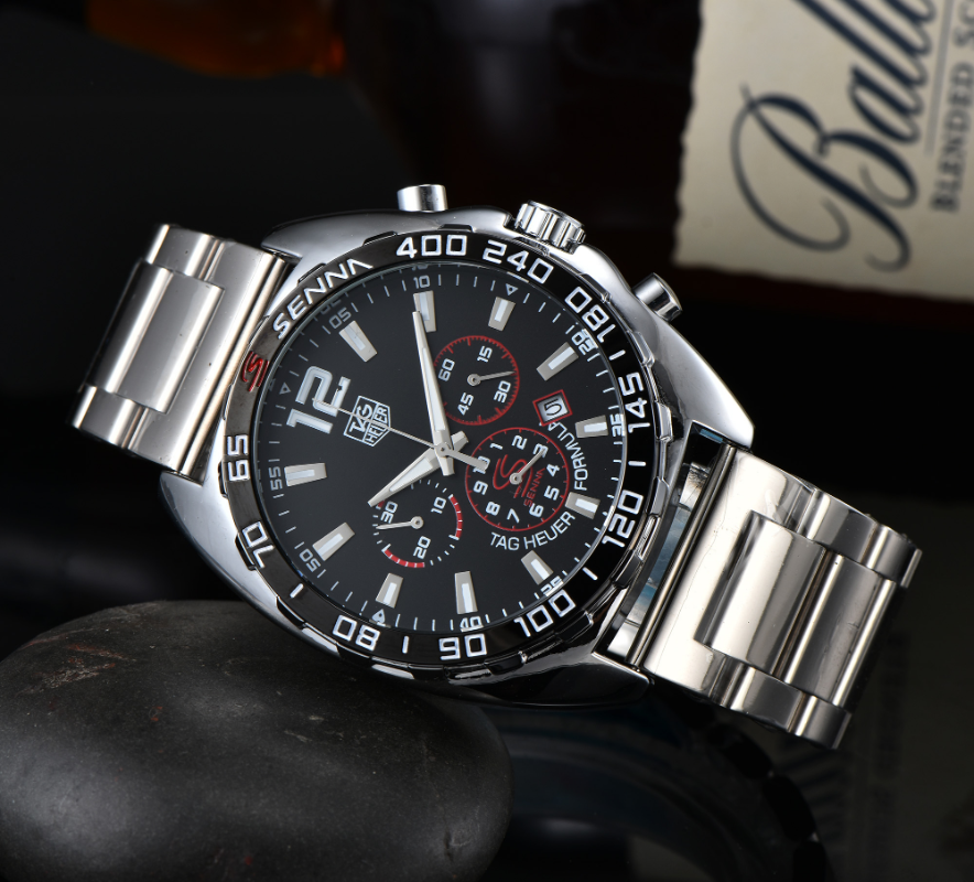 

tag Fashion Silver Gold Men's AP Watches Stainless Steel Material Butterfly Buckle Quartz heuer Watch Dial Diameter 43mm HJ19