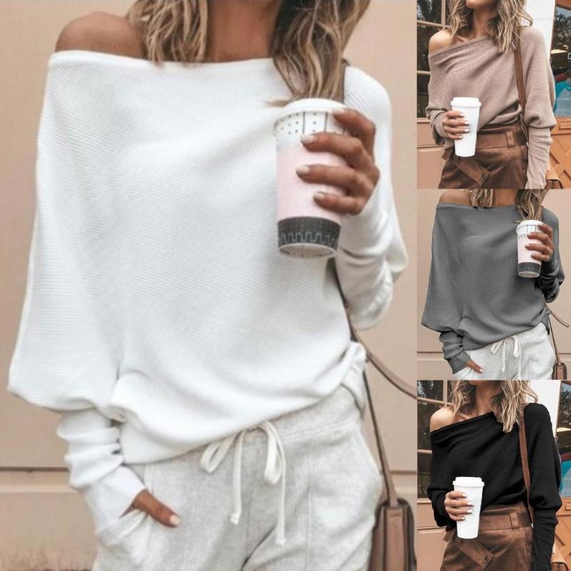 

Women' Sweaters Long Sleeve Top Sweater Women Breathable Casual Off Shoulder Raglan, Khaki