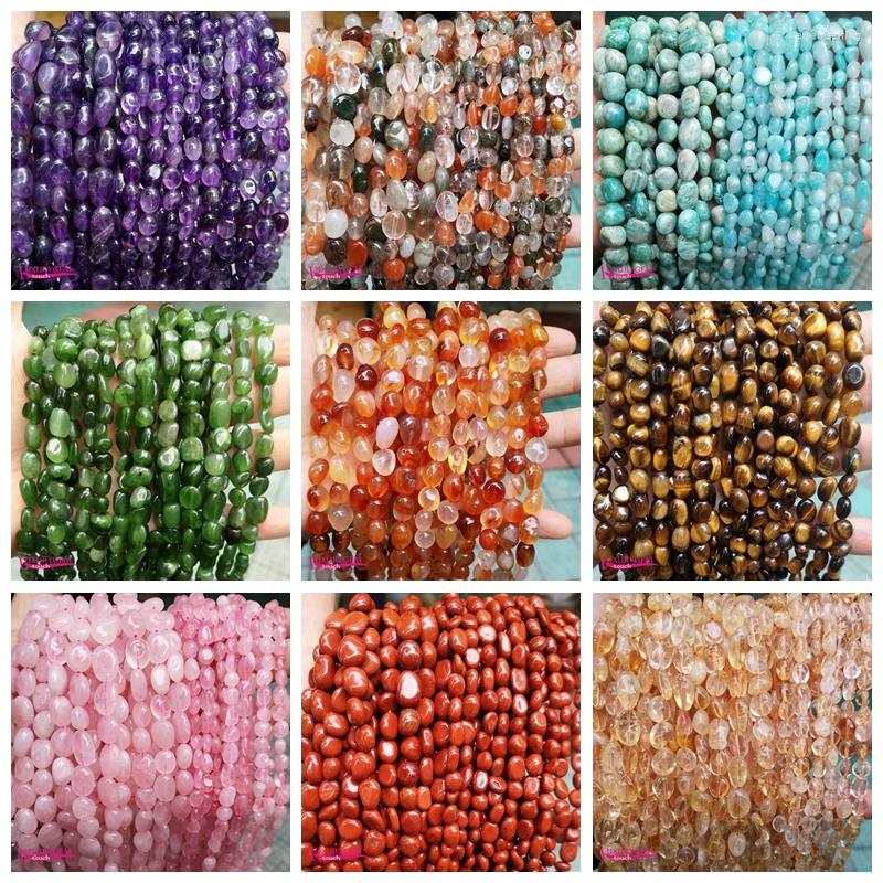 

Beads Natural Multicolor Stone Loose High Quality 6-8mm 8-10mm Smooth Irregular Shape DIY Gem Jewelry Accessories 38cm Wk326