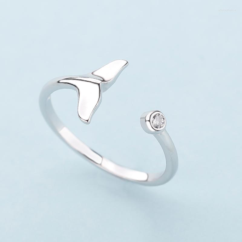 

Wedding Rings Charm Fish Tail Finger Ring For Women Men Vintage Boho Knuckle Party Punk Jewelry Girls Gift