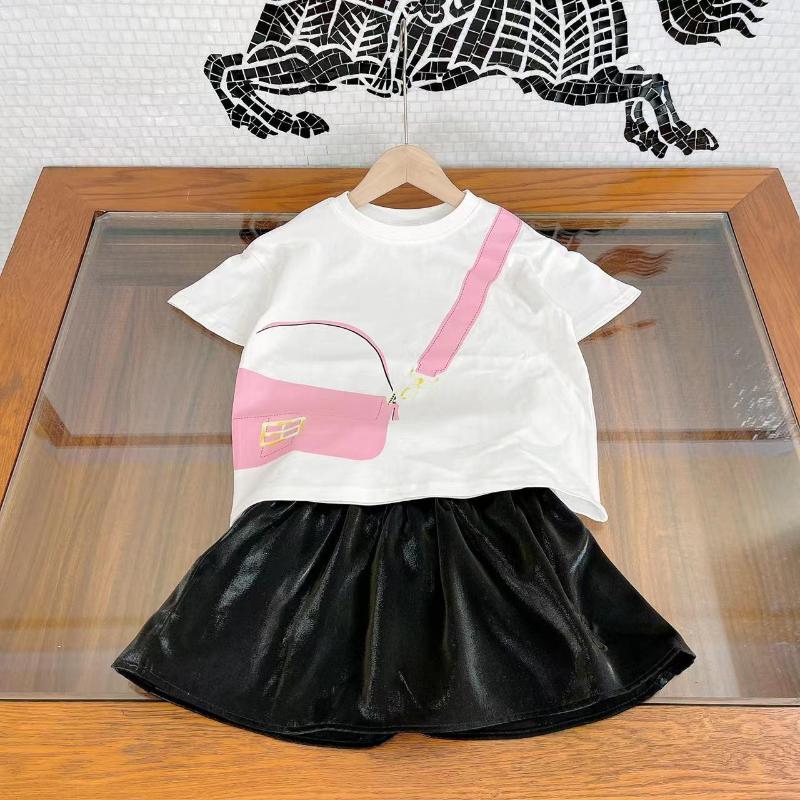 

Clothing Sets 2022 Summer Design Sweet Baby Girls Bag Printed T-Shirt With Skirt 2 PCS Suit Dress For Gilr Boutique Outfits, Multi