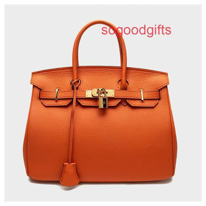 

Designer Bags Herme Luxury Genuine Leather Women's Single Shoulder Handbags Fashion bag women's new lychee pattern head, 25 black