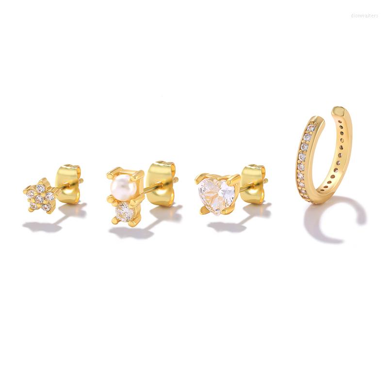 

Stud Earrings CANNER Small Mini Snake Zirconia Piercing Set For Women Cubic Cartilage Earings Girls Fashion Jewelry