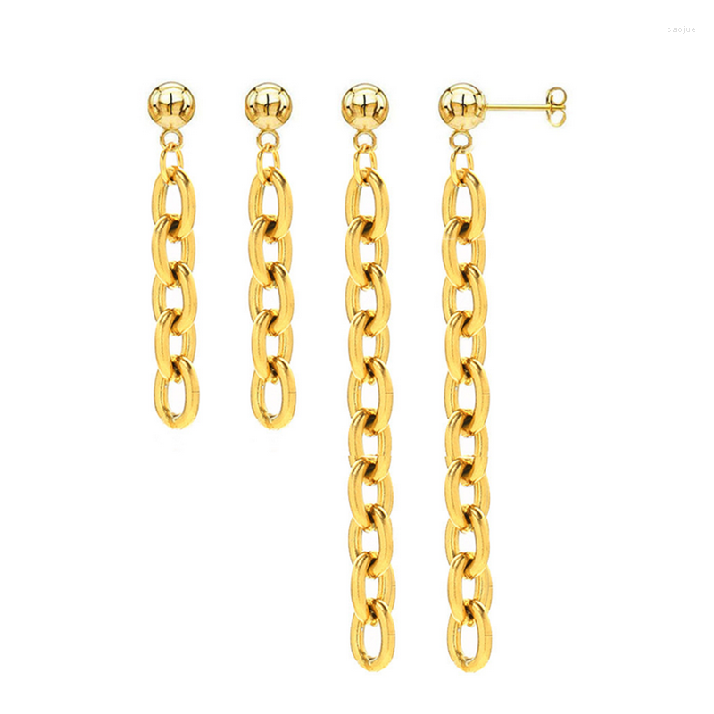 

Stud Earrings Ladies Glamour Stainless Steel Gold Color Ring Circle High Quality Jewelry