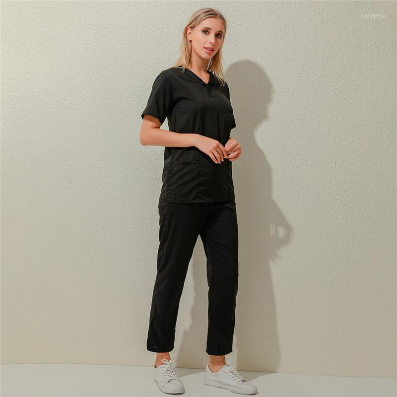 

Women's Two Piece Pants Women Short Sleeve O-neck Top Wide Leg 2 Set For Female Tops Pieces Sets Women's Suits, Black
