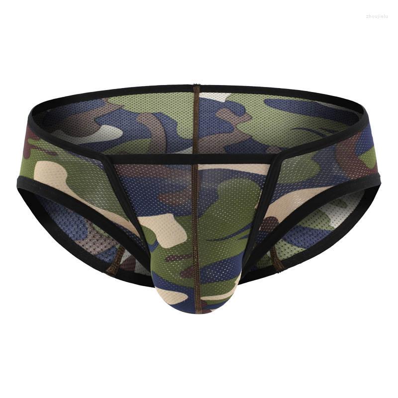 

Underpants Sexy Cueca Mens Low Rise Underwear Camo Lingerie Briefs Summer Males Camouflage Triangle Panties Homme Bulge Pouch Jockstrap, Gray