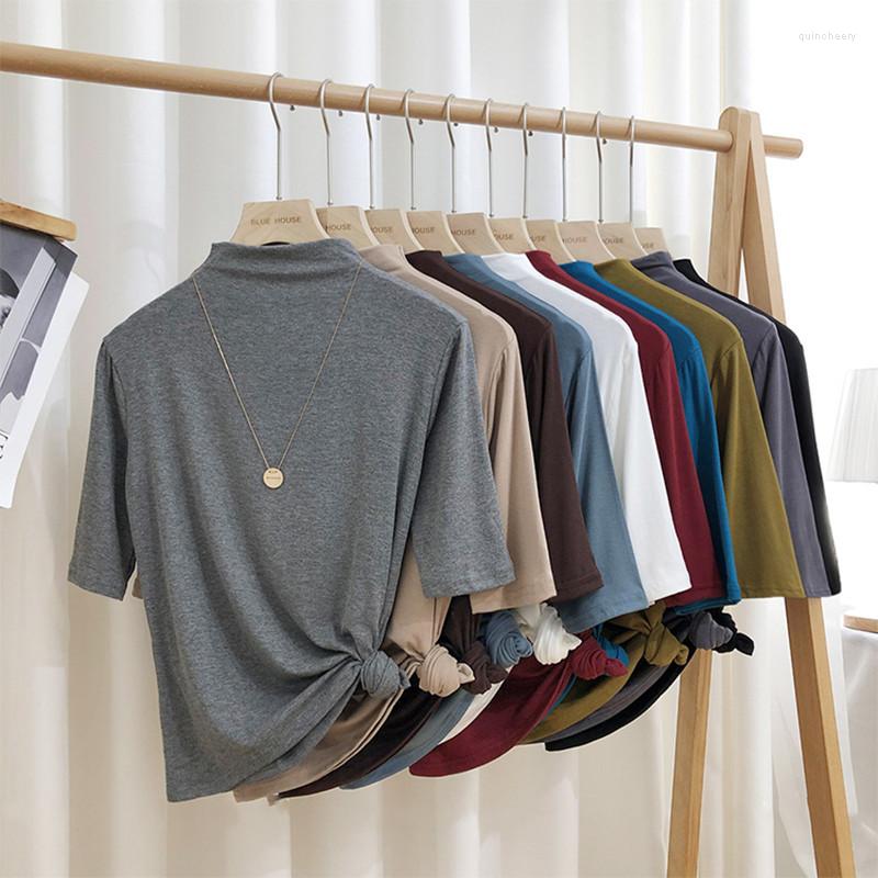 

Women's Blouses Half Sleeve Cotton Women Shirt 2022 Autumn Casual Turtleneck Streetwear Tops Fashion Lady Loose -, Khaki