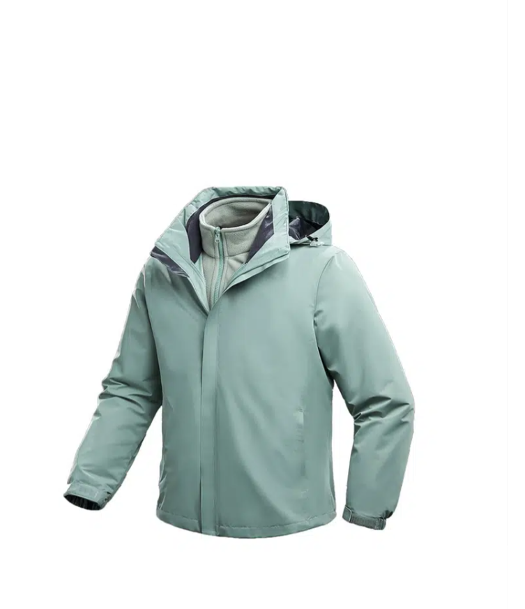 

Men's Waterproof Ski Jacket / Long length and Long Sleeve Non-Stretch, Light green