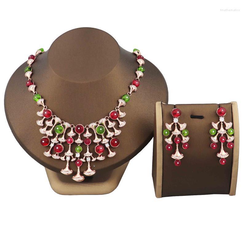 

Necklace Earrings Set & Tengci Fashion Classic Luxury Stone Jewelry Europe Africa Dubai Anniversary Wedding GiftEarrings, Picture shown