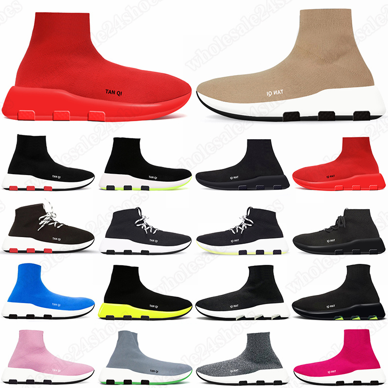 

sock shoes for men women Graffiti Beige Black White casual designer platform sneakers Clear Sole Lace-up White GAI mens womens outdoor trainers wholesale, Lace-up black white red