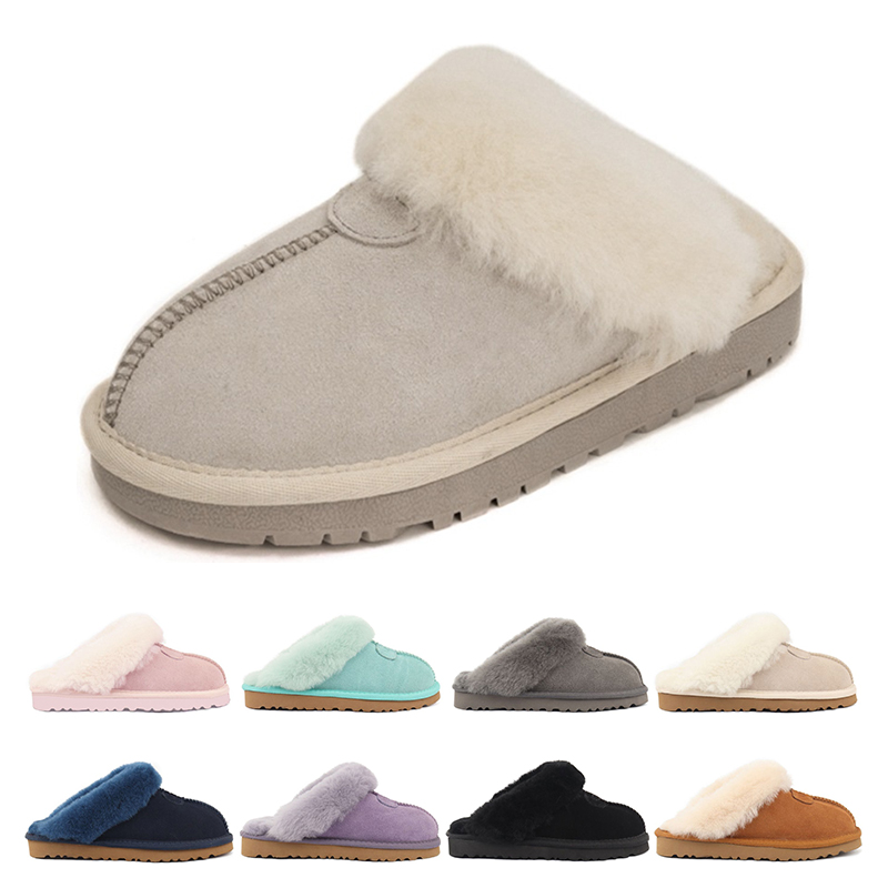 

designer wool Slippers winter Booties slides snow Moccasins Scuffs Plush Rubber Indoor classic non slip mens women sports sneakers trainers fashion