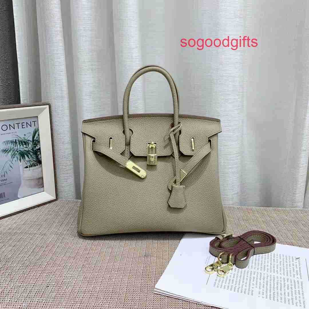 

Designer Bags Herme Luxury Genuine Leather Women's Single Shoulder Handbags New top layer cowhide litchi pattern bag commuting simple and fa, White