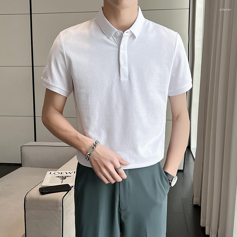 

Men's Polos Summer Brand Classic Men Polo Shirts Short Sleeve Business Casual Tops Fashion Clothing White Black Blue