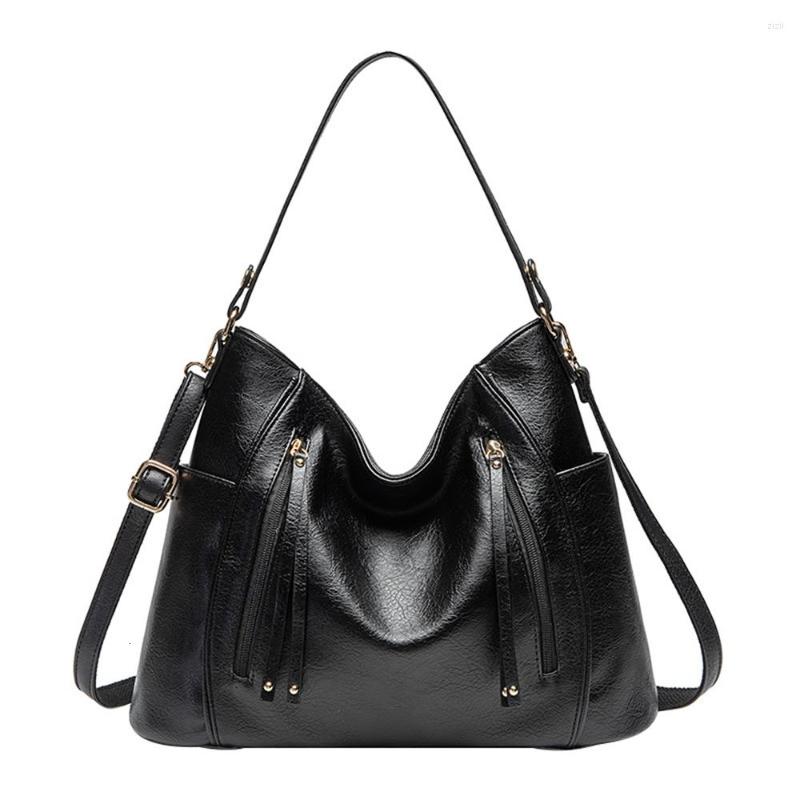

Evening Bags Women Fashion Purses And Handbags PU Leather Shoulder Bag Sac Femme Large Capacity Sling Office Lady Tote, Black