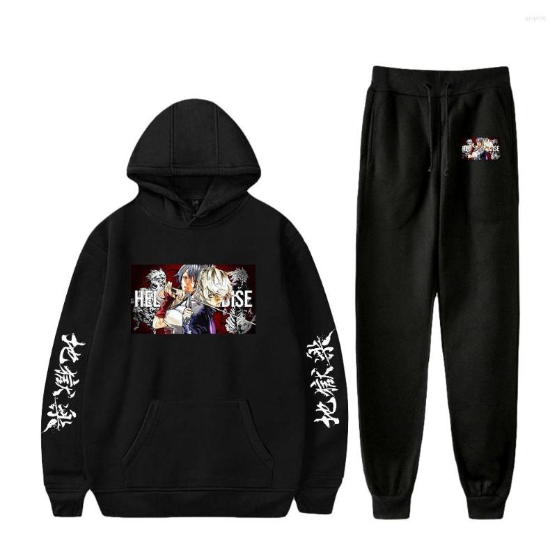 

Men's Hoodies Hell's Paradise Jigokuraku Anime Hoodie Sweatpants Two Piece Set Long Sleeve Woman Man Suit 2022 Casual Style Harajuku, Black