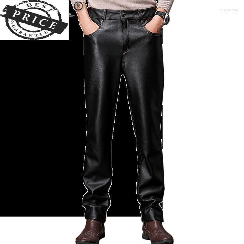 

Men's Pants Genuine Leather Men Cowhide Man Casual Mens Trousers Autumn Winter Fashion 2022 Pantalon Cuir Homme 5a31 Men's, Champagne
