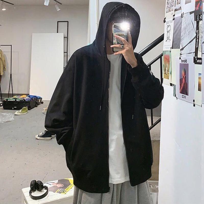 

Men' Hoodies Men' Hip-hop Streetwear Hooded Jacket Solid Black Hoodie Harajuku Long Sleeve Pockets Brown Zip Up Sweatshirts Y2k Tops, 604-purple