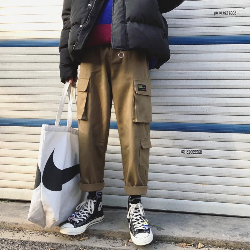 

Men's Pants Men Streetwear Cargo 2022 Mens Overalls Hip Hop Joggers Thick Winter Sweatpants Male Harem Fashoins Track Men's, Khaki