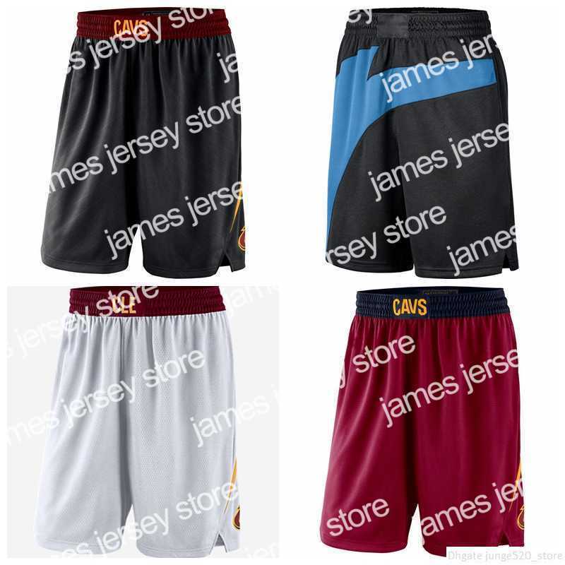 

College Basketball Wears Printed Cleveland''Cavaliers''Men 2022 City Swingman Pants Edition Basketball Shorts Performance Black Short