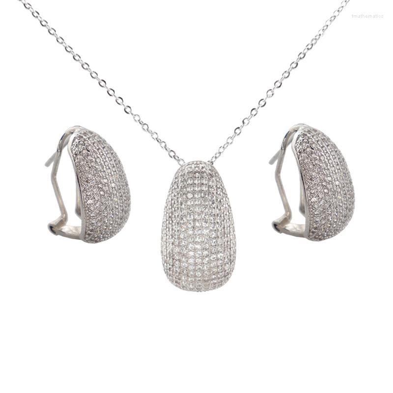 

Necklace Earrings Set & Luxury Classic Fashion Simple Series Copper Full Zircon Earring European Dubai Woman Wedding Gift Jewelry S1426Earri, Picture shown