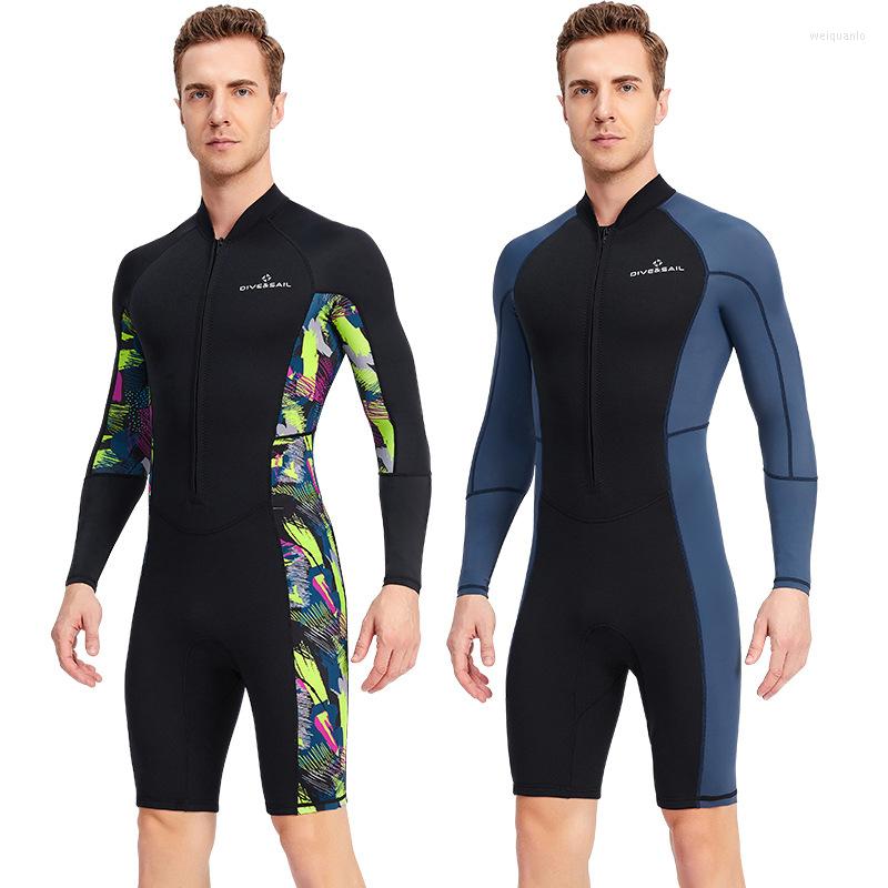 

Women's Swimwear 2022 Men's Neoprene 1.5mm Long Sleeve Short Wetsuit - Front Zip One Piece Diving Suits Wet Suit For Water Sports- Easy, A1
