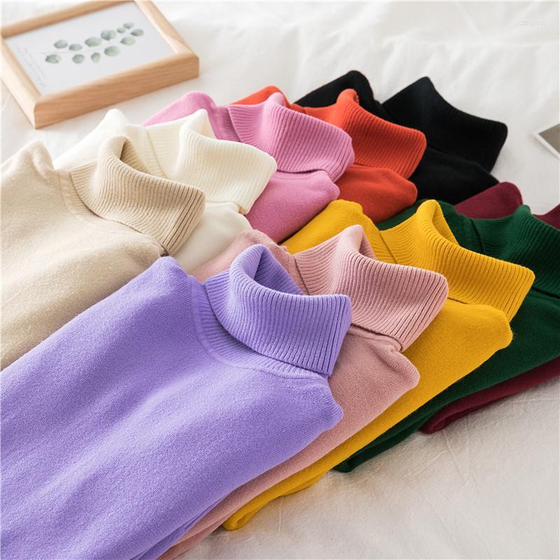 

Women' Sweaters Women' Autumn Winter Women' Elastic Turtleneck Knitted Sweater Pullover Bottoming Female Solid All-match Jumper, Yellow