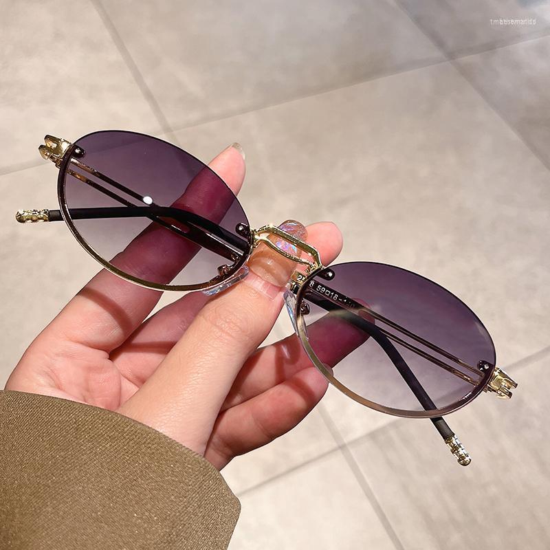 

Sunglasses Vintage Small Oval Frame Trendy Fashion Personalized Men Women Eyewear Top Brand Designer Male Female ShadesSunglasses