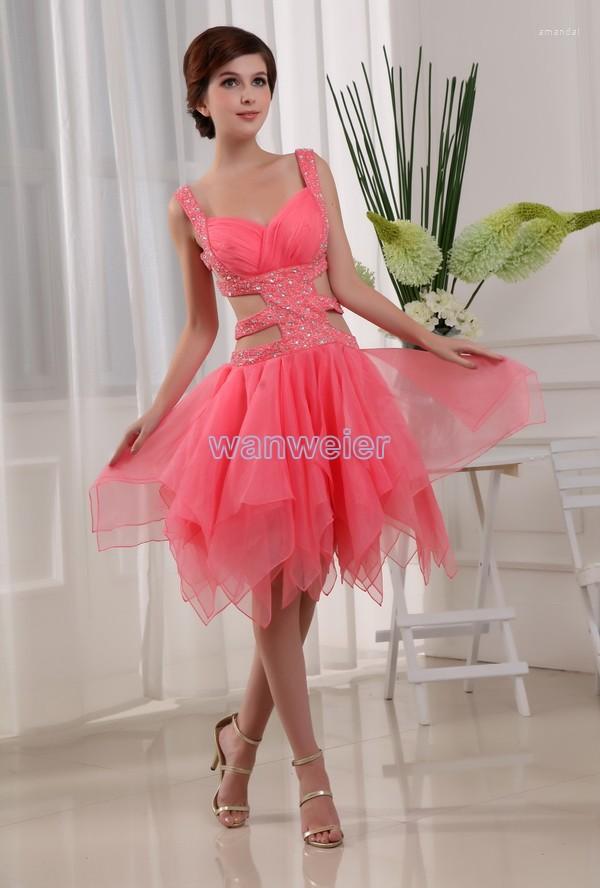 

Party Dresses 2022 Long Night Dress Vestidos Formals Brides Maid Sexy Short Beading Organza Red Prom Gowns, Same as picture