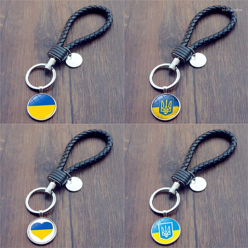 

Keychains Vintage Ukraine Flag Keychain For Men Women Fashion PU Leather Zinc Alloy Car Key Rings Chain Holder Jewelry AccessoriesKeychains