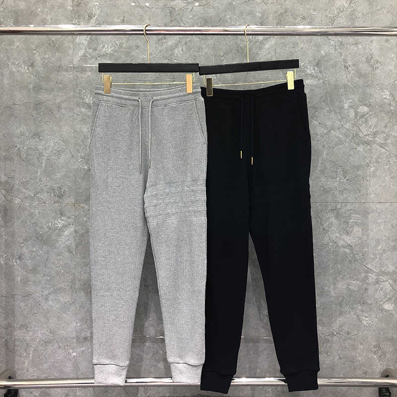 

Tb Thom Pants Honeycomb 4-bar Stripe Trousers Casual Spoort Harajuku Spring Autumn Fashion Brand Sweatpants, Gray