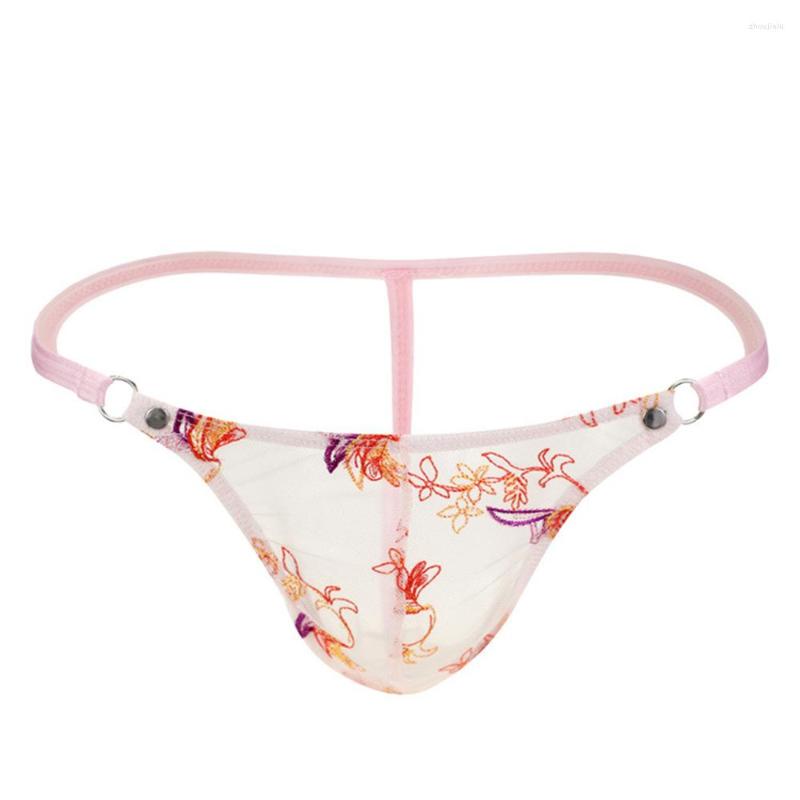 

Underpants Men Sexy Lace G String Tanga Underwear Male Bulge Pouch Micro Thong Men's Boxer Skirt Panties, Q012pink