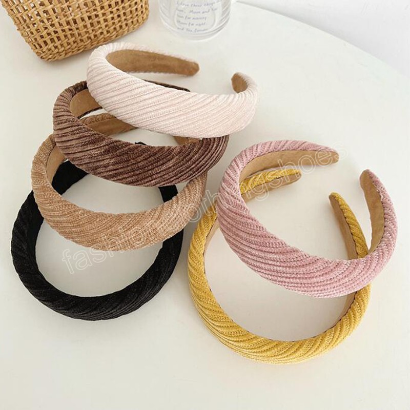 

Fashion Women Headband Wide-brimmed Hairband Solid Color Autumn Winter Headwear Femme Girls Warm Hair Accessories, Mixed color
