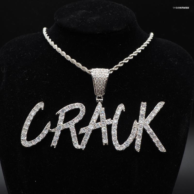 

Pendant Necklaces Custom Lovers Name Iced Out Twist Letters Chain Pendants Men's Charms Zircon Hip Hop Jewelry With Gift