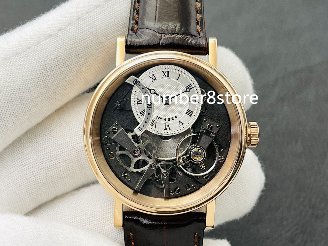 

7097BR Mens Watch Rose Gold White Skeleton Dial ZF Factory Stainless Steel Swiss 505 SR1 Automatic 28800vph Sapphire Crystal Luxury Wristwatch Water Resistance 50M