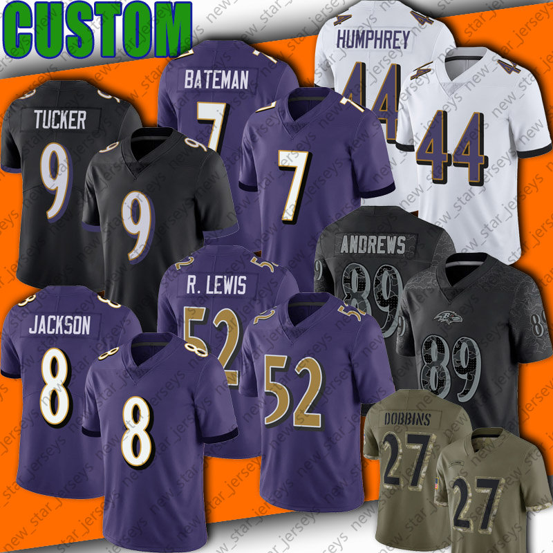 

8 Lamar Jackson Football Jersey Kenyan Drake Mark Andrews Devin Duvernay Justin Tucker Jerseys Baltimore Ravens Bateman Patrick Queen Roquan Smith Humphrey Lewis, Youth custom jersey (wy)