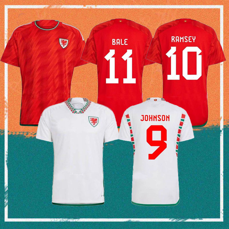 

2022 Wales Soccer Jersey 22/23 Home Red ALLEN BALE RAMSEY Shirt National team JAMES WILSON BROOKS GIGGS AWAY football uniform, Home patch