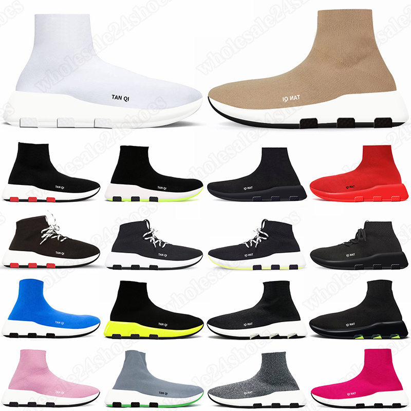 

sock shoes for men women Graffiti Beige Black White casual designer platform sneakers Clear Sole Lace-up White GAI mens womens outdoor trainers discount, Black yellow